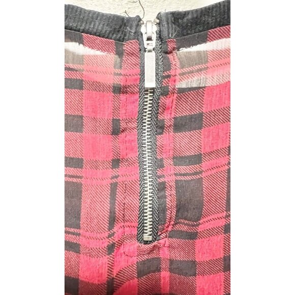 Womens Blouse XL Sheer Plaid Red Casual Lightweight Long Sleeves - Picture 5 of 6